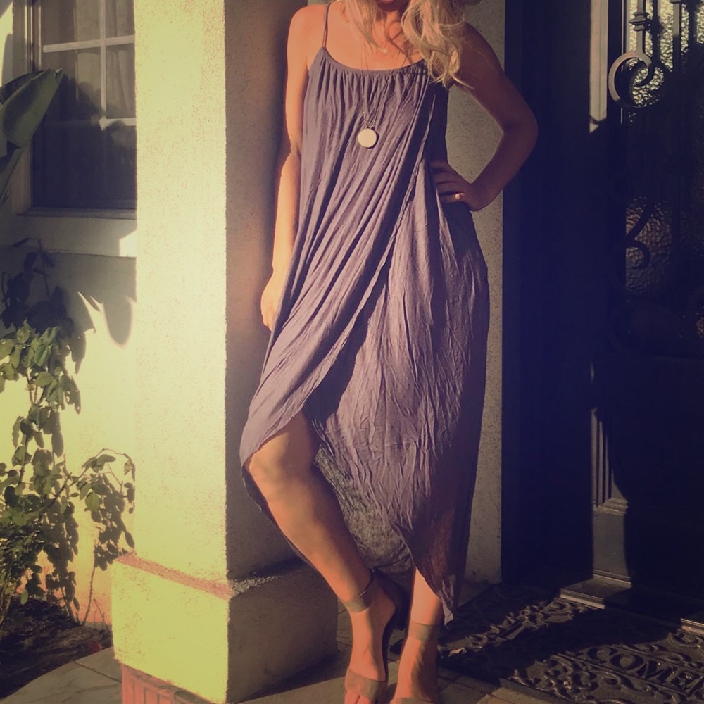 Slitted Strappy Stretch Dress